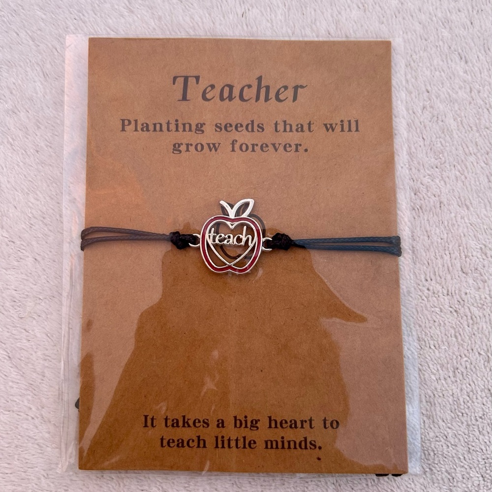 New Teacher Appreciation Bracelet Apple Adjustable
